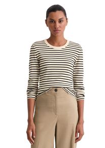 Marc O'Polo Longsleeve MARC O'POLO "regular fit aus reiner Bio-Baumwolle", Damen, Gr. XS, dunkelblau, Jersey, Obermaterial: 100% Baumwolle, geringelt, normal, Rundhals, Shirts Longsleeve, geringelt