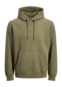 Jack & Jones Kapuzensweatshirt JACK & JONES "JCOPOINT SWEAT BADGE HOOD BF", Herren, Gr. M, grape leaf print:jj, angeraute Sweatware, Obermaterial: 72% Baumwolle, 28% Polyester, unifarben, relaxed fit, Rippb&uuml;ndchen, Sweatshirts Kapuzensweatshirt