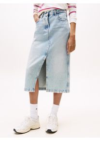 Jeansrock Tommy Jeans "CLAIRE SKIRT CBF DI2014", Damen, Gr. 34, blau (denim light), Denim/Jeans, Obermaterial: 100% Baumwolle, unifarben, lang, R&ouml;cke Jeansrock
