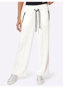 CR&Eacute;ATION L Jerseyhose CREATION L, Damen, Gr. 46, Normalgr&ouml;&szlig;en, ecru, schwarz, 50% Modal, 44% Polyester, 6% Elasthan, unifarben, Hosen Jerseyhose