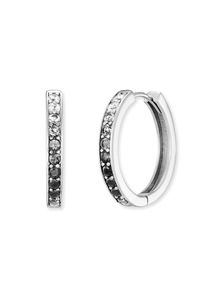 Paar Creolen Engelsrufer "Ocean Shade" Gr. 21, silber (silberfarben, kristallwei&szlig;, dunkelgrau, schwarz, kristallwei&szlig;, dunkelgrau, schwarz), Ohrringe, Damen, 21, Silber 925 (Sterlingsilber), Paar Creolen, Made in Germany - mit Zirkonia (synth.)