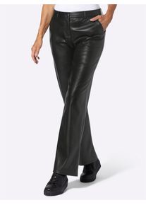 Lederimitathose Inspirationen, Damen, Gr. 46, Normalgr&ouml;&szlig;en, schwarz, 100% Polyester, unifarben, Hosen Lederimitathose