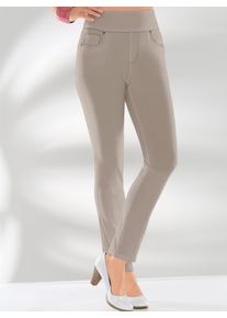 5-Pocket-Hose Casual Looks, Damen, Gr. 46, Normalgr&ouml;&szlig;en, grau (stein), 72% Viskose, 25% Polyamid, 3% Elasthan, unifarben, lang, Hosen 5-Pocket-Hose