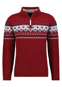 Rundhalspullover Ragman, Herren, Gr. 54, rot (rostrot, 063), Strick, 80% Wolle 20% Nylon, ohne Ausschnitt, Pullover Rundhalspullover