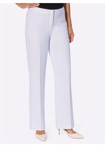 B&uuml;gelfaltenhose Lady, Damen, Gr. 46, Normalgr&ouml;&szlig;en, wei&szlig;, 70% Polyester, 26% Viskose, 4% Elasthan, unifarben, lang, Hosen B&uuml;gelfaltenhose