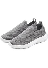 Sneaker Lascana, Damen, Gr. 40, grau, Obermaterial: 100% Textilmaterial. Decksohle: 100% Textilmaterial. Futter: 100% Textilmaterial. Laufsohle: 100% Synthetik, unifarben, Basic, Schuhe Socksneaker Sneaker low Slip-on-Sneaker, Slipper, Halbschuh ultraleicht und zum Reinschl&uuml;pfen VEGAN
