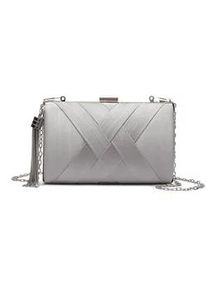 Clutch "Sydney", Damen, Gr. B/H/T: 17cm x 11cm x 7cm onesize, silber, Kunstfaser, Collezione Alessandro, Taschen, edles Design