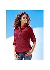 Rollkragenpullover Inspirationen "Pullover", Damen, Gr. 50, rot (himbeerrot), 100% Baumwolle, unifarben, figurumspielend, Pullover Rollkragenpullover