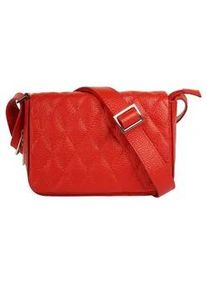 Henkeltasche CLUTY, Damen, Gr. B/H/T: 20cm x 13cm x 5cm onesize, rot, Leder, Taschen, echt Leder, Made in Italy