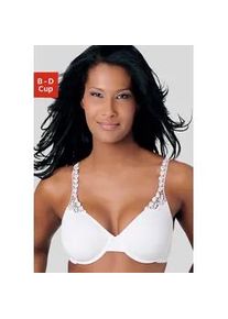 T-Shirt-BH Nuance, Damen, Gr. 95, Cup B, wei&szlig;, Microtouch, Obermaterial: 85% Polyamid, 15% Elasthan, BHs BH B&uuml;gel-BH T-Shirt-BH, mit B&uuml;gel und mit Stickerei verzierten Tr&auml;gern, Topseller