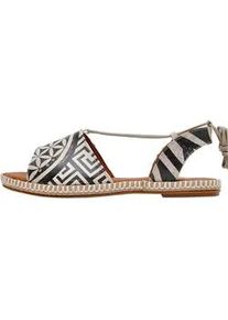 Sandale DOGO "Hazel Sandale Mosaics Damen Sandalen", Damen, Gr. 38, Normalschaft, schwarz-wei&szlig; (natur), Lederimitat, Schuhe Sandale, Handgefertigt