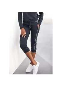 H.I.S. Caprihose H.I.S, Damen, Gr. 52/54, N-Gr, blau (marine), Interlock, Obermaterial: 60% Baumwolle, 40% Polyester, unifarben, Basic, bequem kniebedeckend, Hosen Caprihose, mit seitlichen Piping, Loungewear, Topseller