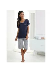 w&auml;schepur Schlafanzug W&Auml;SCHEPUR, Damen, Gr. 36/38, grau (marine, grau, meliert), 50% Baumwolle, 50% Modal, Homewear-Sets Schlafanzug