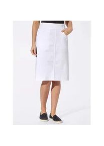 Jeansrock Classic Basics, Damen, Gr. 42, wei&szlig;, 81% Baumwolle, 17% Polyester, 2% Elasthan, 98% Baumwolle, 2% Elasthan, unifarben, knielang, R&ouml;cke Jeansrock