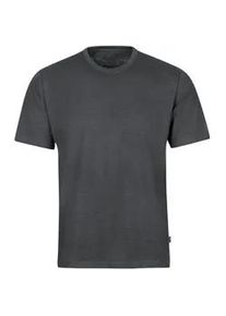 T-Shirt TRIGEMA "TRIGEMA T-Shirt DELUXE Baumwolle", Damen, Gr. M, grau (anthrazit, melange), Single Jersey, 100% Baumwolle, Basic, lang, Rundhals, Shirts T-Shirt