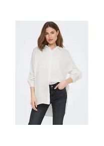 Longbluse Only "ONLTHYRA OVERSIZED SHIRT NOOS WVN", Damen, Gr. S, wei&szlig; (cloud dancer), Web, Obermaterial: 100% Baumwolle, unifarben, oversize, Blusen Longbluse