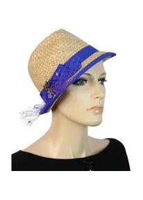 Allg&auml;u Rebell Trachtenhut ALLG&Auml;U REBELL "M&uuml;nchen", Damen, blau (royal), Stroh, Antik-Look, H&uuml;te, aus Bast, Made in Italy