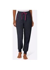 Relaxhose feel good, Damen, Gr. 48/50, Normalgr&ouml;&szlig;en, blau (marine, pink), 60% Baumwolle, 40% Polyester, unifarben, Hosen Relaxhose