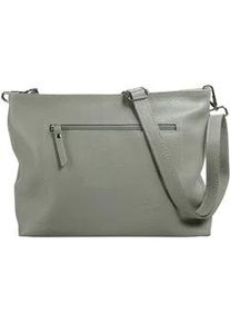 Umh&auml;ngetasche Samantha Look, Damen, Gr. B/H/T: 30cm x 24cm x 10cm onesize, grau, Leder, leicht gl&auml;nzend, unifarben, Taschen Umh&auml;ngetasche, echt Leder, Made in Italy