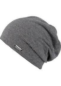 Beanie Chillouts "Pittsburgh Hat", Damen, schwarz (schwarz, grau), Baumwollmischung, gestreift, M&uuml;tzen Beanie, mit weichem Baumwollmix & feiner Streifenstruktur