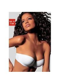 Multiway-BH Lascana, Damen, Gr. 80, Cup A, wei&szlig;, Microtouch, Obermaterial: 80% Polyamid (TACTEL), 20% Elasthan, BHs Push-up-BH Tr&auml;gerlose-BH, mit abnehmbaren, normalen und transparenten Tr&auml;gern