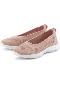 Sneaker Ballerinas Lascana "Halbschuh", Damen, Gr. 36, rosa (ros&eacute;), Obermaterial: 100% Textilmaterial. Decksohle: 100% Textilmaterial. Futter: 100% Textilmaterial. Laufsohle: 100% Synthetik, unifarben, Schuhe Ballerina, runde Schuhspitze, ohne Verschluss, innenmaterial aus Textil