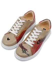Plateausneaker DOGO "Myra Low-Top Sneaker Arizona Dream Damen Sneaker", Damen, Gr. 38, Normalschaft, bunt (natur), Lederimitat, Schuhe Skaterschuh Sneaker low, Handgefertigt