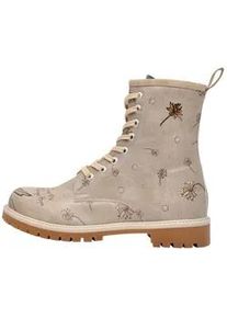 Schn&uuml;rboots DOGO "Long Boots Schn&uuml;rstiefel There Is Always Hope Damen", Damen, Gr. 39, Normalschaft, grau, Lederimitat, Schuhe Schn&uuml;rboots, Handgefertigt