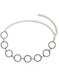 Ketteng&uuml;rtel "Ennie", Damen, Gr. onesize, silber (altsilber), Metall, Collezione Alessandro, unifarben, Basic, G&uuml;rtel, mit Ringen