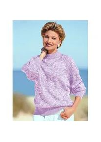 Strickpullover Classic Basics "Pullover", Damen, Gr. 40, lila (flieder), 100% Polyacryl, meliert, figurumspielend, Pullover Strickpullover