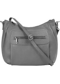 Umh&auml;ngetasche Samantha Look, Damen, Gr. B/H/T: 30cm x 25cm x 7cm onesize, grau, Leder, unifarben, Taschen Umh&auml;ngetasche, echt Leder, Made in Italy