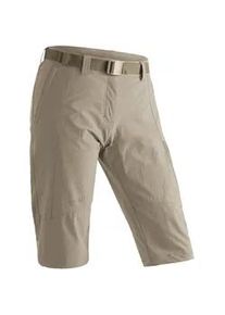Caprihose Maier Sports "Kluane", Damen, Gr. 48, Normalgr&ouml;&szlig;en, beige (dunkelbeige), 90% Polyamid, 10% Elasthan, Hosen Caprihose, Damen Shorts, kurze Wanderhose, Outdoorhose mit 2 Taschen, Regular Fit