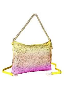 Schultertasche "Bling", Damen, Gr. B/H/T: 30cm x 21cm x 3cm onesize, pink, Polyurethan (PU), Collezione Alessandro, Taschen Schultertasche, mit tausenden Strass Glitzersteinen