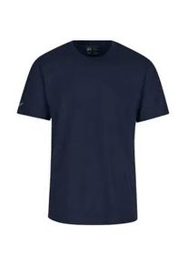 T-Shirt TRIGEMA "TRIGEMA T Shirt aus Biobaumwolle", Damen, Gr. S, blau (navy, c2c), Single Jersey, 100% Baumwolle (Bio-Baumwolle kbA), Basic, lang, Rundhals, Shirts T-Shirt