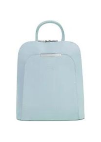 Cityrucksack CLUTY, Damen, Gr. B/H/T: 32cm x 28cm x 12cm, onesize, blau (hellblau), Leder, Rindsleder, Strukturmuster, Rucks&auml;cke Cityrucksack, echt Leder, Made in Italy