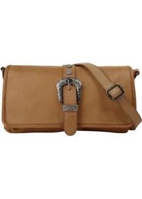 Umh&auml;ngetasche FORTY, Damen, Gr. B/H/T: 29cm x 17cm x 4cm onesize, braun (cognac), Leder, vintage, Taschen Umh&auml;ngetasche, echt Leder, Made in Italy