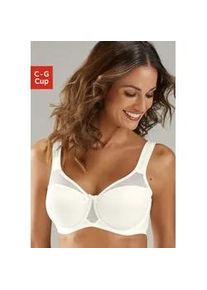 Minimizer-BH Nuance, Damen, Gr. 95, Cup F, beige (creme), Netz, Obermaterial: 79% Polyamid, 15% Polyester, 6% Elasthan, BHs Minimizer-BH, mit B&uuml;gel und transparenten Netzeins&auml;tzen im Obercup