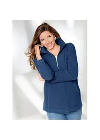 Fleecejacke Classic Basics, Damen, Gr. 56, blau (nachtblau), 100% Polyester, unifarben, figurumspielend, Jacken Fleecejacke, Topseller