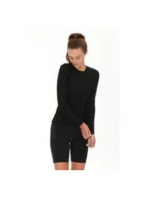 ENDURANCE ATHLECIA Langarmshirt ATHLECIA "Lankae", Damen, Gr. 46, schwarz, 57% Baumwolle, 38% Modal, 5% Elasthan, unifarben, normal, Rundhals, Shirts Langarmshirt, mit 4-Wege-Stretch