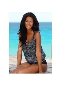 Oversize-Tankini Kangaroos, Damen, Gr. 48, N-Gr, schwarz, Polyamid, Ethnomuster, Bikini-Sets, im angesagten Ethno-Look