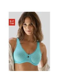 Minimizer-BH Nuance, Damen, Gr. 70, Cup B, blau (t&uuml;rkis), Microtouch, Obermaterial: 82% Polyamid, 14% Elasthan, 4% Baumwolle, BHs Minimizer-BH, mit B&uuml;gel aus feiner, graphischer Spitze