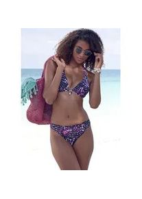 B&uuml;gel-Bikini Bruno Banani, Damen, Gr. 40, Cup B, rosa (dunkelrosa, bedruckt), Microfaser, bedruckt, gepunktet, Bikini-Sets B&uuml;gel-Bikini, als Neckholder-Variante