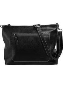Umh&auml;ngetasche Samantha Look, Damen, Gr. B/H/T: 30cm x 24cm x 10cm onesize, schwarz, Leder, leicht gl&auml;nzend, unifarben, Taschen Umh&auml;ngetasche, echt Leder, Made in Italy