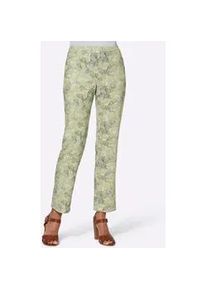 Webhose Classic Basics, Damen, Gr. 54, Normalgr&ouml;&szlig;en, bunt (lindgr&uuml;n, zitrone, bedruckt), 100% Polyester, Paisley, gemustert, mehrfarbig, lang, Hosen