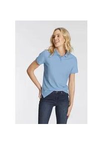 Poloshirt Fruit of the Loom "Lady-Fit Premium Polo", Damen, Gr. L (40), blau (hellblau), Piqu&eacute;, Obermaterial: 100% Baumwolle, unifarben, Basic, sehr figurbetont h&uuml;ftbedeckend, Rundhals, Rippstrickb&uuml;ndchen, Shirts, Sommershirt, unifarben, aus reiner Baumwolle