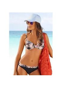 B&uuml;gel-Bikini Buffalo, Damen, Gr. 38, Cup B, bunt (braun, apricot), Recycling-Polyamid, bedruckt, floral, gepunktet, Bikini-Sets B&uuml;gel-Bikini, im Mustermix