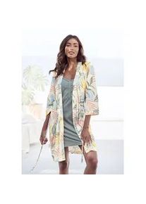 Kimono Vivance DREAMS, Damen, Gr. 32/34, bunt (gemustert), Baumwoll-Mix, gemustert, Kurzform, Hausm&auml;ntel, uni oder mit floralem Druck