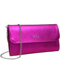 Clutch "Eleganz", Damen, Gr. B/H/T: 26cm x 15cm x 5cm onesize, pink (fuchsia), Leder, Collezione Alessandro, Taschen, aus Leder, mit separaten F&auml;chern