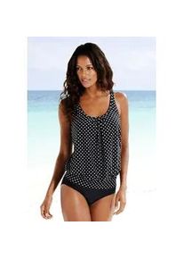 Oversize-Tankini Lascana, Damen, Gr. 44, N-Gr, schwarz-wei&szlig; (schwarz, wei&szlig;), Polyamid, gepunktet, Bikini-Sets, im modischen P&uuml;nktchen-Design