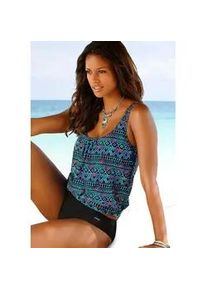 Oversize-Tankini Lascana, Damen, Gr. 52, N-Gr, bunt (bedruckt), Polyamid, Ethnomuster, Bikini-Sets, mit Softcups, verstellbare Tr&auml;ger, mit Unterbrustgummi